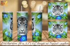 Tiger Tumbler Sublimation, 20 oz Skinny Tumbler Wrap Png Product Image 2