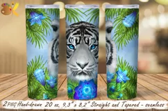 Tiger Tumbler Sublimation, 20 oz Skinny Tumbler Wrap Png Product Image 1