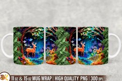 Deer 3D Mug Wrap Sublimation, 11 oz Forest Mug Wrap Product Image 1