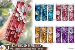 Flower 3D Tumbler Bundle, 20 oz Skinny Tumbler Sublimation Product Image 1