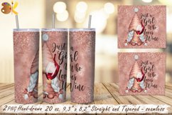 Wine Gnome Tumbler Wrap, 20 oz Skinny Tumbler Sublimation Product Image 2