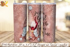 Wine Gnome Tumbler Wrap, 20 oz Skinny Tumbler Sublimation Product Image 1