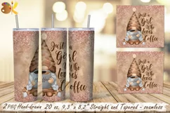Coffee Gnome Tumbler Wrap, 20 oz Skinny Tumbler Sublimation Product Image 2