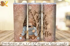 Coffee Gnome Tumbler Wrap, 20 oz Skinny Tumbler Sublimation Product Image 1