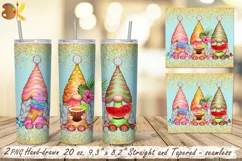 Summer Gnomes Tumbler Wrap, 20 oz Skinny Tumbler Beach Png Product Image 2