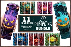Halloween Pumpkin 3D Tumbler Wrap Bundle, 20 oz Tumbler Product Image 1
