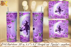 Witch Tumbler Wrap Png, 20 oz Halloween Tumbler Sublimation Product Image 2