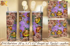 Pumpkins Tumbler Wrap, 20 oz Halloween Tumbler Sublimation Product Image 2