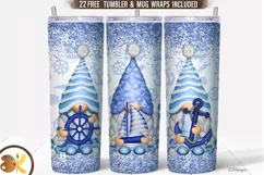 Nautical Gnomes Tumbler, 20 oz Summer Tumbler Sublimation Product Image 1