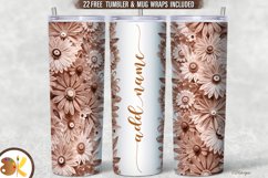 Flowers Tumbler Wrap, 20 oz Quilling Tumbler, Add Name Text Product Image 1
