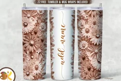Flowers Tumbler Wrap, 20 oz Quilling Tumbler, Add Name Text Product Image 1