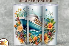 Cruise Tumbler Wrap, 20 oz Quilling Tumbler Sublimation Product Image 1