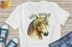 Horse Png Sublimation, Hello Spring Png, Farm Animal Png Product Image 2
