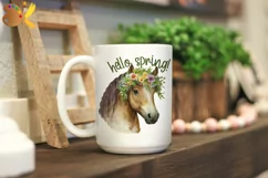Horse Png Sublimation, Hello Spring Png, Farm Animal Png Product Image 3