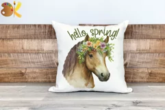 Horse Png Sublimation, Hello Spring Png, Farm Animal Png Product Image 4