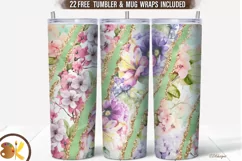 Flowers Tumbler Sublimation, 20 oz Spring Tumbler Wrap Product Image 1