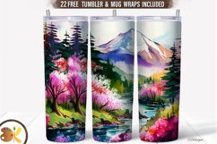 Spring Tumbler Wrap Sublimation, 20 oz Camping Tumbler Product Image 1