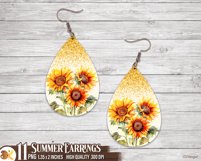 Summer Earrings Sublimation Bundle, Beach Earrings Png Product Image 11