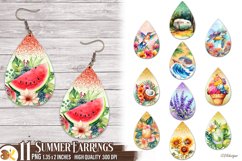 Summer Earrings Sublimation Bundle, Beach Earrings Png Product Image 1