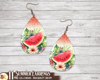 Summer Earrings Sublimation Bundle, Beach Earrings Png Product Image 3