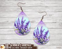 Summer Earrings Sublimation Bundle, Beach Earrings Png Product Image 8