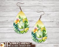 Summer Earrings Sublimation Bundle, Beach Earrings Png Product Image 9