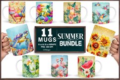 Summer Mug Wrap Sublimation Bundle, 11 oz Beach Mug Wrap Product Image 1