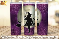 Witch Tumbler Sublimation, 20 oz Skinny Tumbler Wrap Png Product Image 1