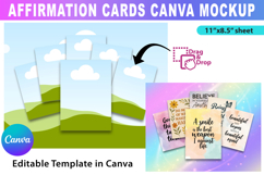 Affirmation Cards Canva Mockup, Education Nursery Cards Product Image 1