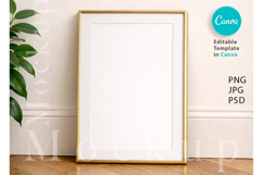 8×12 Gold Frame Wall Art Mockup Minimalist Gold Frame Mockup Product Image 2