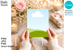 Hands Holding 5x7 Card Mockup, editable Canva template Product Image 3
