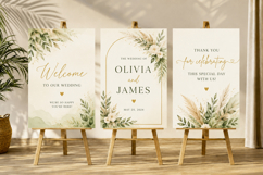 Wedding Welcome Sign Mockup Bundle | Triple Easel PSD Mockup Product Image 2