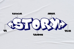 Douglas Mullet | 3D Layered Graffiti Webfont for Urban Product Image 4