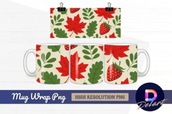 Autumn leaves and berries Mug Wrap PNG Design Product Image 1