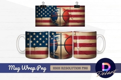 American basketball patriotic grunge mug design png Product Image 1