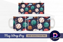 Sport balls cartoon seamless pattern Mug Wrap PNG Design Product Image 1