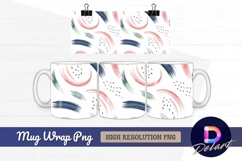 Abstract watercolor brushstrokes pattern Mug Wrap PNG Design Product Image 1
