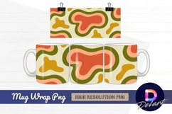 Retro seventies pattern background Mug Wrap PNG Design Product Image 1