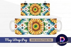 Sunflower floral pattern for mug design png Product Image 1