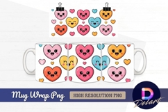 Cute cartoon hearts pattern mug design png Product Image 1