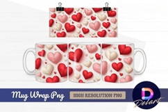 Romantic hearts pattern mug design png Product Image 1