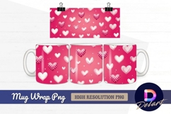 Watercolor hearts pattern mug design png Product Image 1