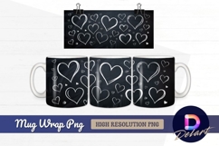 Chalk hearts on blackboard mug design png Product Image 1