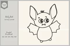 Baby Bat SVG, Vector Cut File, PDF Print File, PNG Clipart Product Image 4