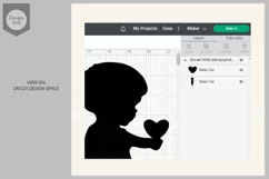 Boy holding a heart, boy offering love, SVG File, PNG Product Image 2
