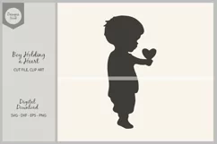 Boy holding a heart, boy offering love, SVG File, PNG Product Image 1