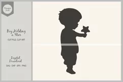 Boy Holding a Star SVG, Cut File, PNG Clipart Product Image 1