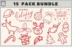Christmas Doodle SVG, Christmas Cut File, PNG Clipart Product Image 1