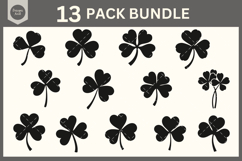 Clover SVG Bundle, Shamrock Cut Files, St Patrick’s Day SVG Product Image 1
