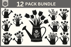 Watering Can SVG, Garden Watering Can Vector, Floral Garden Product Image 4